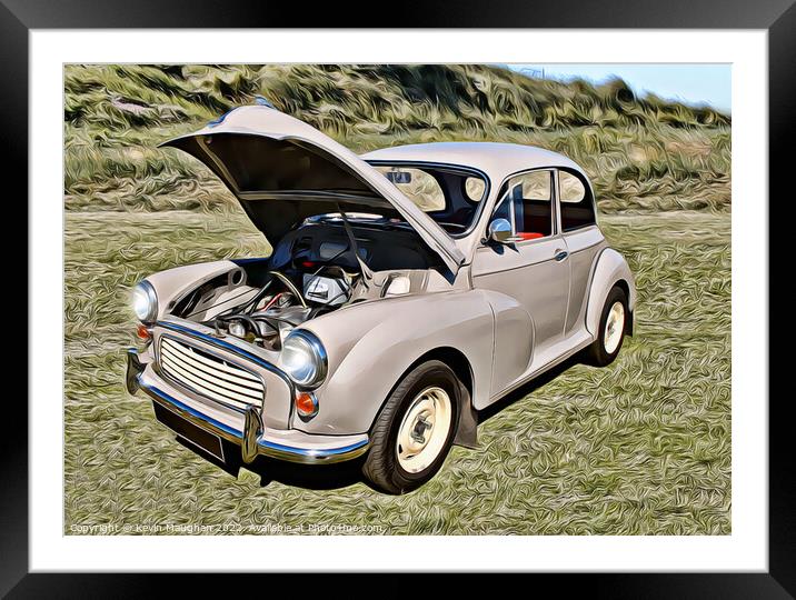 Coastal Classic: The Timeless Morris Minor Framed Mounted Print by Kevin Maughan