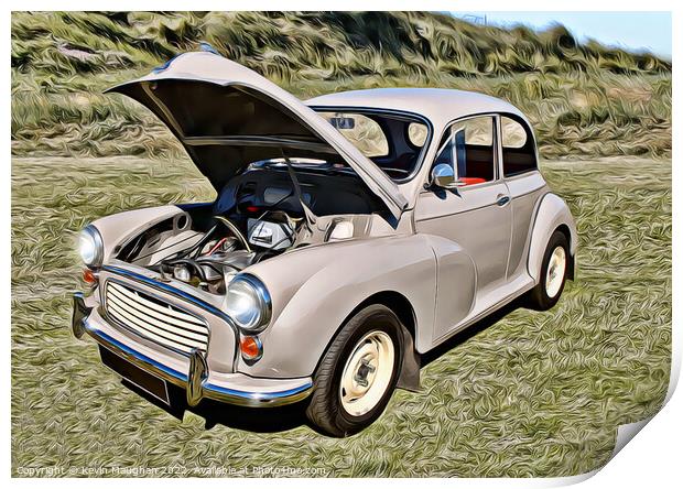 Coastal Classic: The Timeless Morris Minor Print by Kevin Maughan
