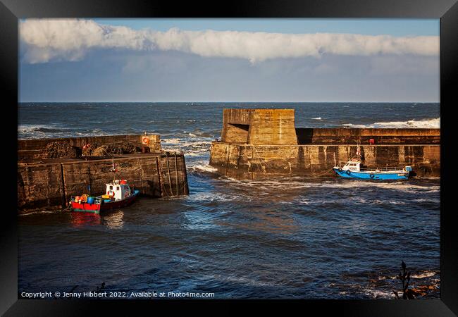 Craster Harbour Northumberland Framed Print by Jenny Hibbert