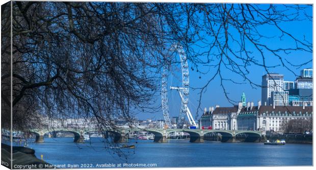 Westminster Bridge and the London Eye Canvas Print by Margaret Ryan