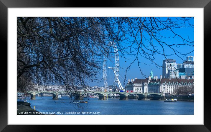 Westminster Bridge and the London Eye Framed Mounted Print by Margaret Ryan