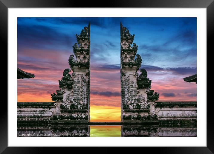 Temple gates at Lempuyang Luhur temple in Bali Framed Mounted Print by Stan Lihai