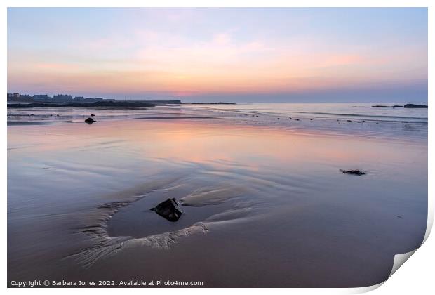 Serene Sunset at Hopeman Beach Moray Print by Barbara Jones
