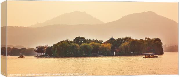 Xiaoying Island West Lake Hangzhou Zhejiang China Canvas Print by William Perry