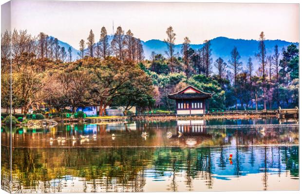 West Lake Reflection Hangzhou Zhejiang China Canvas Print by William Perry