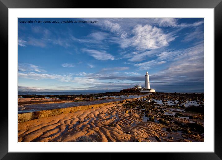 October sunshine at St Mary's Island Framed Mounted Print by Jim Jones