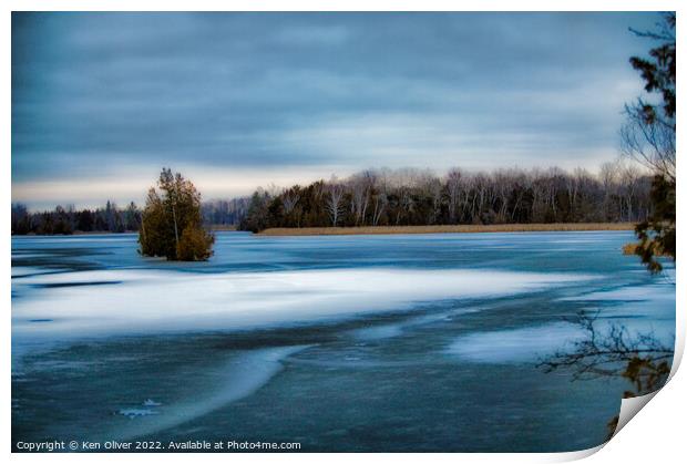 Serene Winter Wonderland Print by Ken Oliver