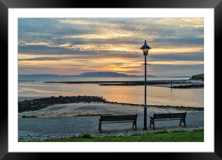Sunset over Arran Framed Mounted Print by Valerie Paterson