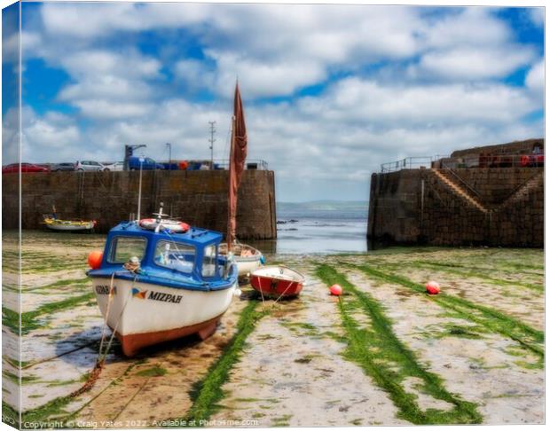 Mousehole Harbour Entrance Cornwall. Canvas Print by Craig Yates