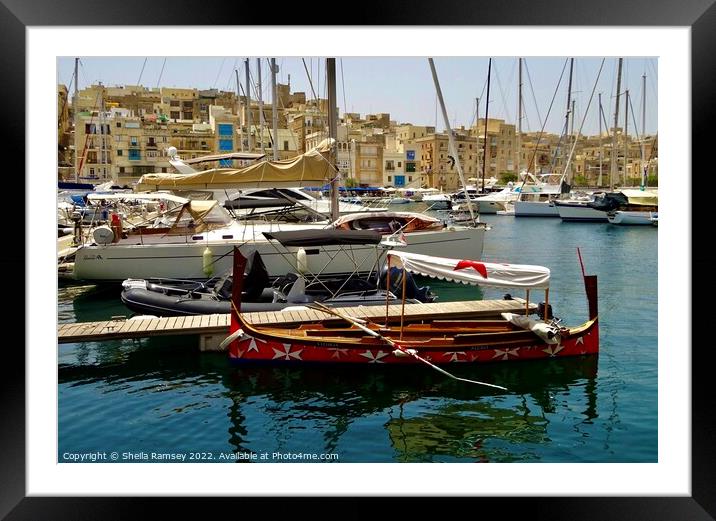 Maltese Cross Boat Framed Mounted Print by Sheila Ramsey