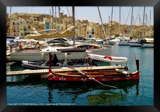 Maltese Cross Boat Framed Print by Sheila Ramsey