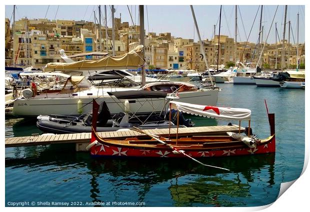 Maltese Cross Boat Print by Sheila Ramsey