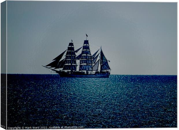 Blue Sea Sailing. Canvas Print by Mark Ward