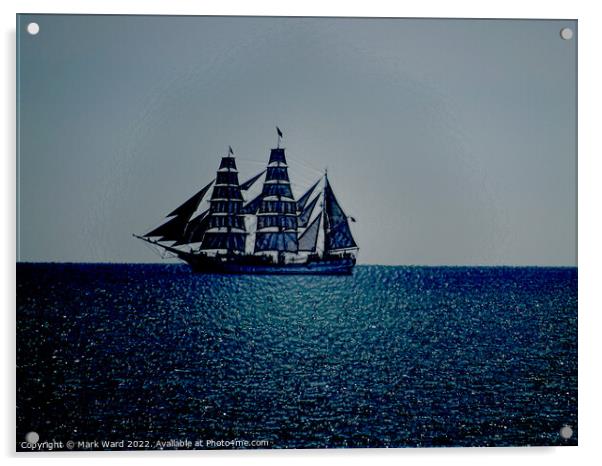 Blue Sea Sailing. Acrylic by Mark Ward