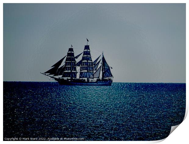 Blue Sea Sailing. Print by Mark Ward