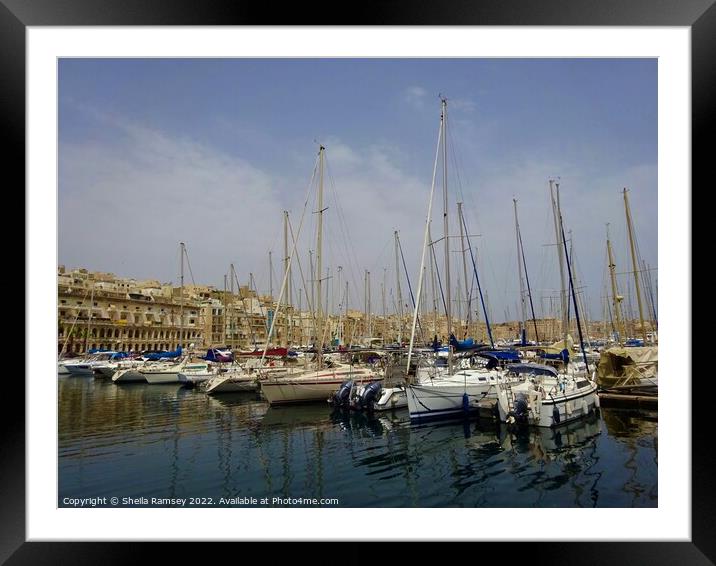 Vittoriosa Harbour Malta Framed Mounted Print by Sheila Ramsey
