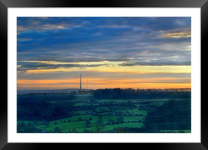 Emley Moor Sunrise Framed Mounted Print by Darren Galpin