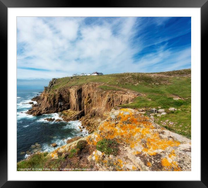 Lands End Cliffs Cornwall. Framed Mounted Print by Craig Yates