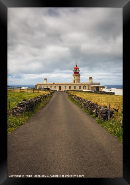 Albernaz lighthouse on Flores Island Framed Print by Paulo Rocha