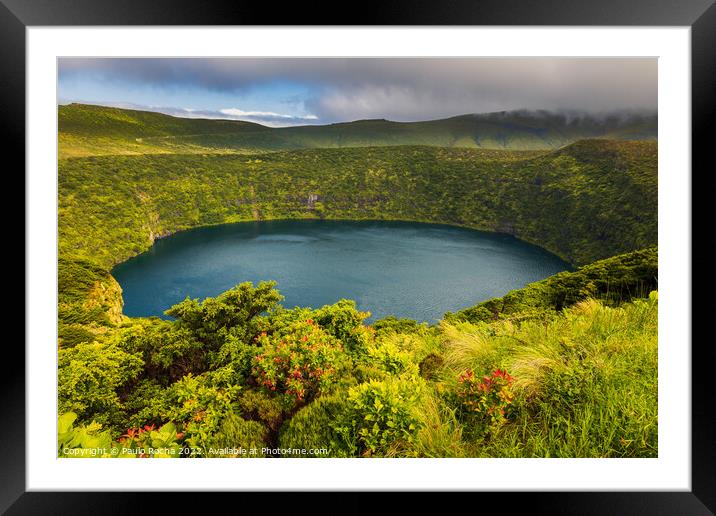 Lagoa Negra in Flores island Framed Mounted Print by Paulo Rocha