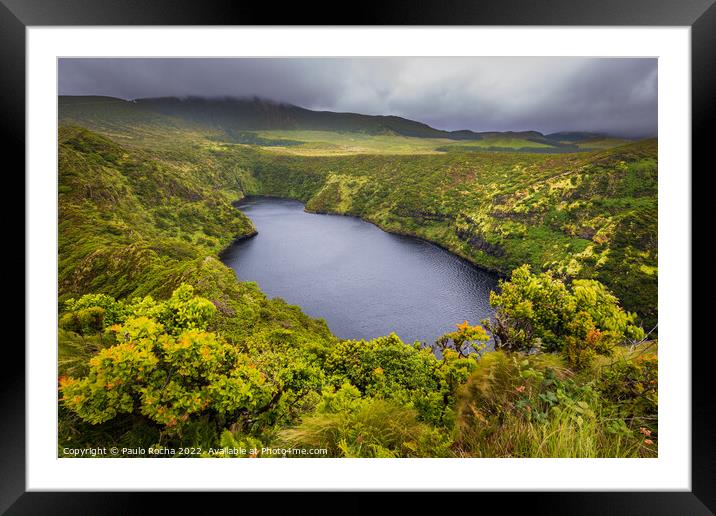 Lagoa Comprida in Flores island Framed Mounted Print by Paulo Rocha
