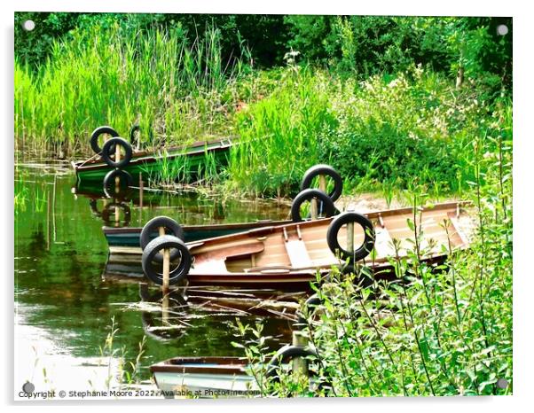 Irish row boats Acrylic by Stephanie Moore