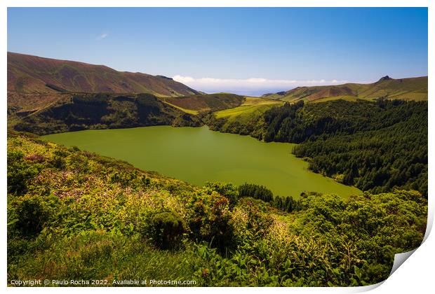 Lagoa Funda in Flores island Print by Paulo Rocha