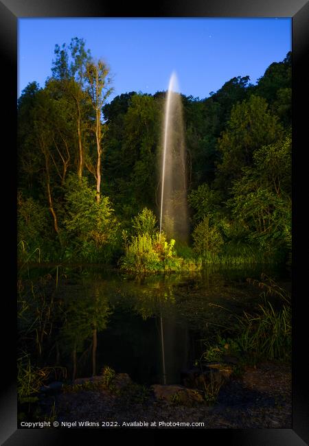 Hackfall Fountain Framed Print by Nigel Wilkins