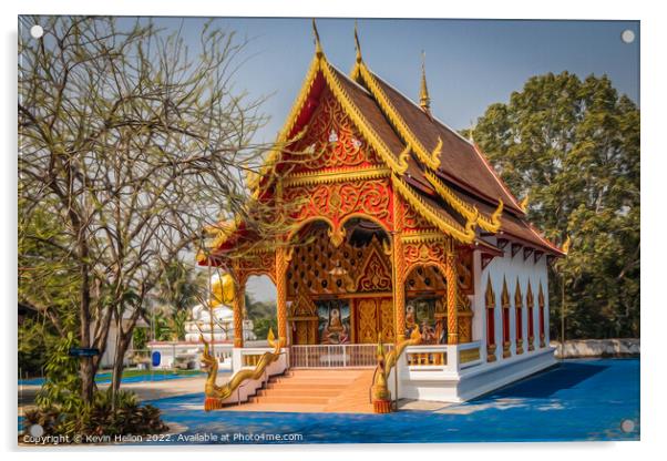 Wat Mae Hi, Pai,  Acrylic by Kevin Hellon