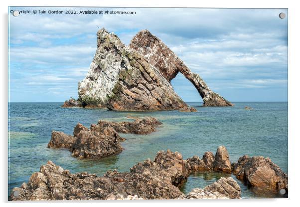 BowFiddle Rock Portknockie  Acrylic by Iain Gordon