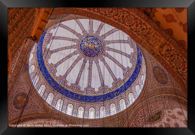 Ceiling of the Sultan Ahmed (Blue Mosque), Istanbul, Turkey Framed Print by Kevin Hellon