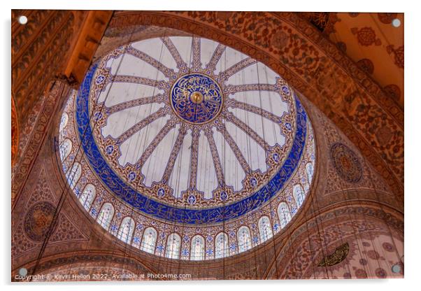Ceiling of the Sultan Ahmed (Blue Mosque), Istanbul, Turkey Acrylic by Kevin Hellon