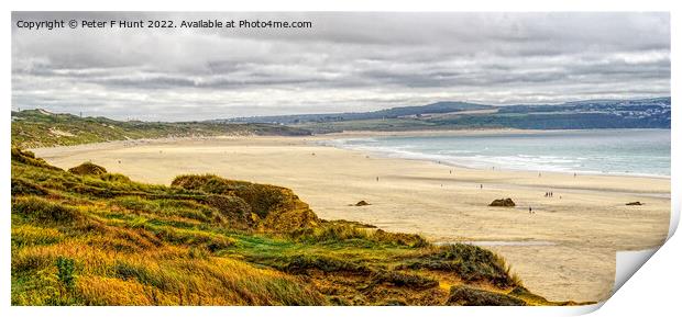 The Amazing Gwithian Towans Beach And Dunes Print by Peter F Hunt