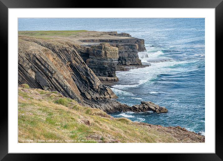 Atlantic Ocean Waves Crashing onto the Cliffs of Loophead Peninsula, County Clare, Ireland Framed Mounted Print by Dave Collins