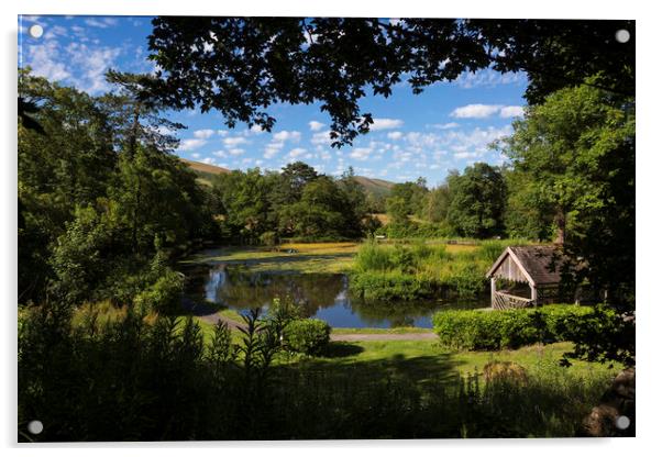 Craig y Nos Country park lake Acrylic by Leighton Collins