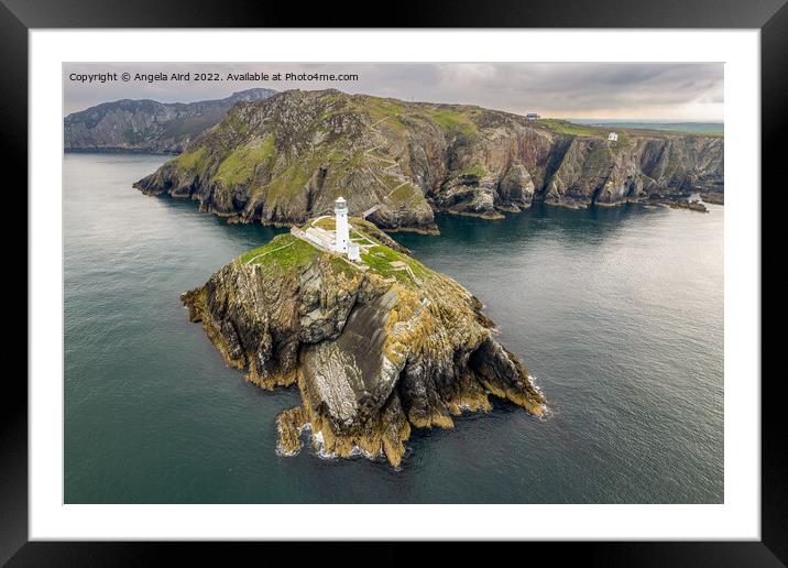 South Stack Lighthouse. Framed Mounted Print by Angela Aird