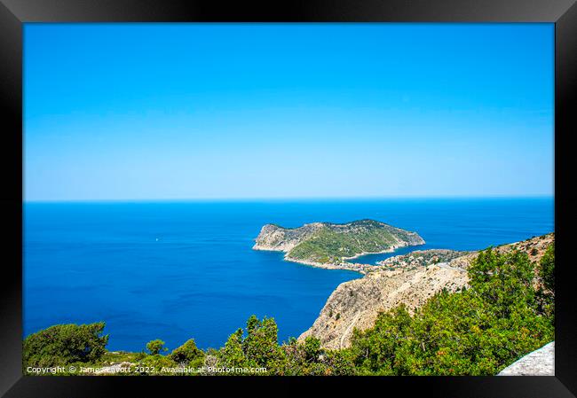 Castle Assos Kefalonia Framed Print by James Lavott