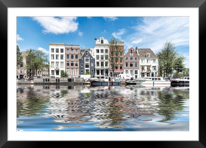 Townhouse Reflection Framed Mounted Print by Valerie Paterson