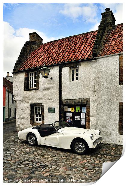 Triumph TR3, Culross, Scotland Print by Jason Connolly