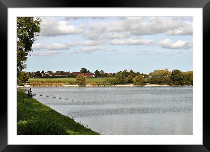 Fishing on Marsworth Reservoir Framed Mounted Print by graham young