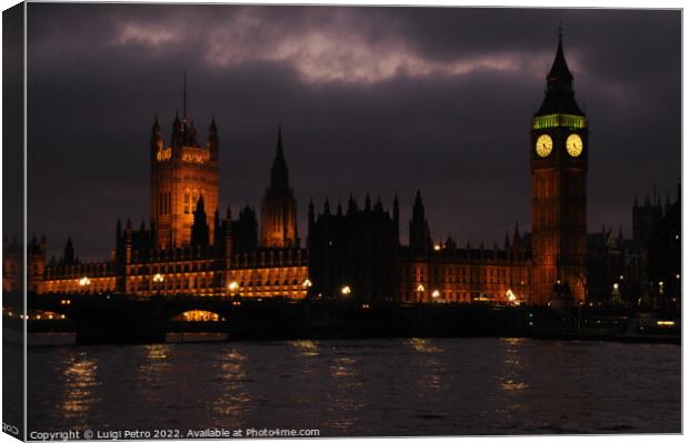 Stormy night over Westminster ,London, United Kingdom. Canvas Print by Luigi Petro