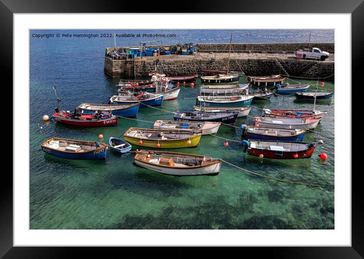 Fishing boats at Coverack Framed Mounted Print by Pete Hemington