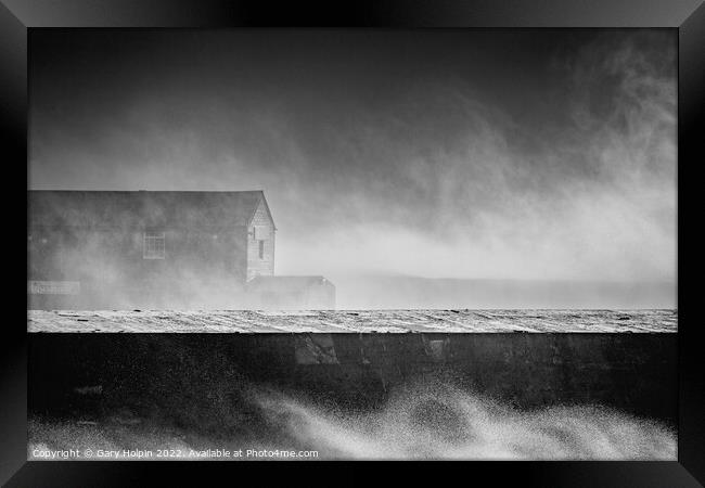Storm at the Cobb Framed Print by Gary Holpin