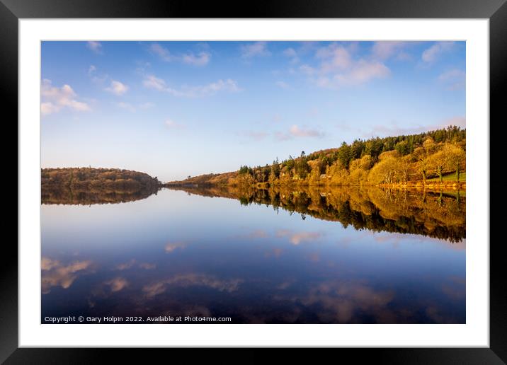 Reflections of Burrator Framed Mounted Print by Gary Holpin