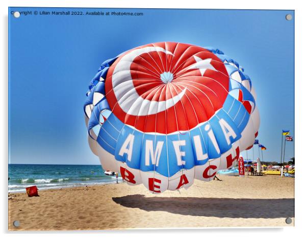 Amelia Beach in Side South Turkey. Acrylic by Lilian Marshall