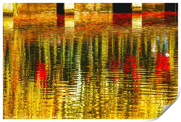 Reflection Abstract West Lake Hangzhou Zhejiang China Print by William Perry