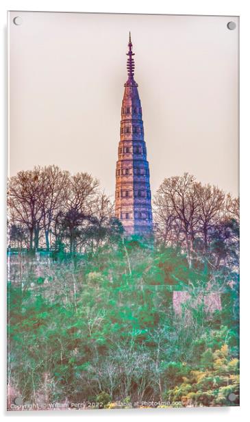Ancient Baochu Pagoda West Lake Hangzhou Zhejiang China Acrylic by William Perry