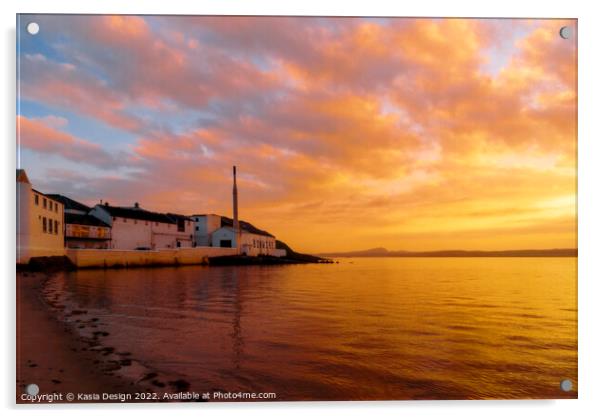 Bowmore Golden Sunset  Acrylic by Kasia Design