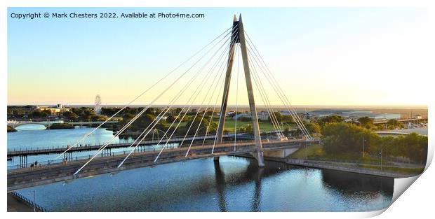 Dusks Enchantment on Southport Marina Print by Mark Chesters