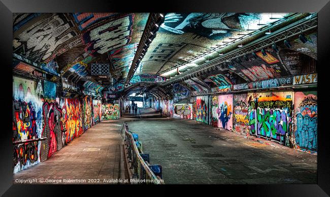 Graffiti in Leake Street, London Framed Print by George Robertson